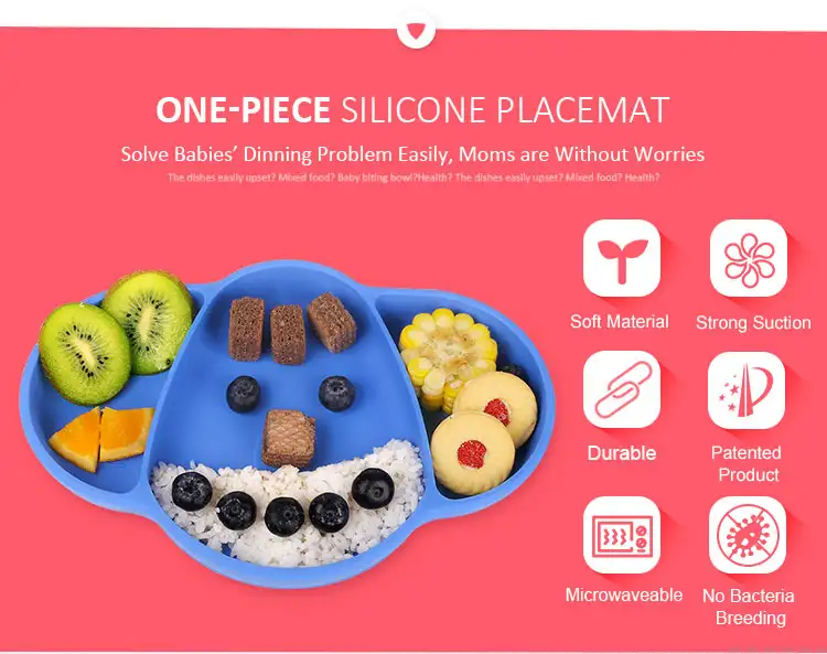 NON-SLIP BABY SILICON PLATE (ELEPHANT SHAPE) - image 1